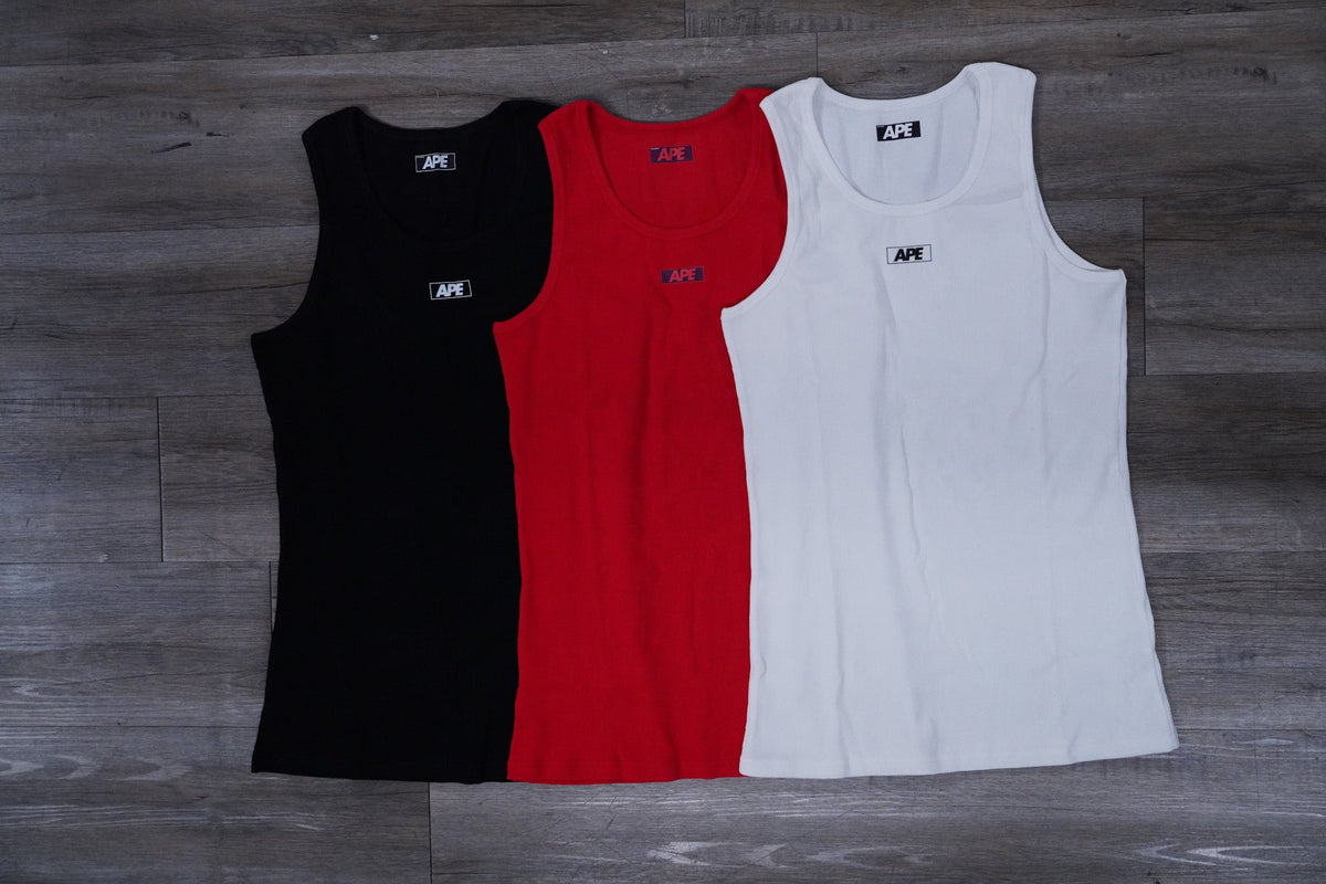 The Tank in black, red and white