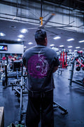 The Koi Tee in dark gray, back graphic