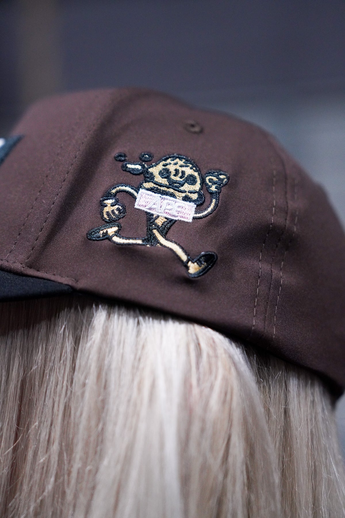 The Neapolitan Hat, close-up of the embroidered ice-cream-sandwich character