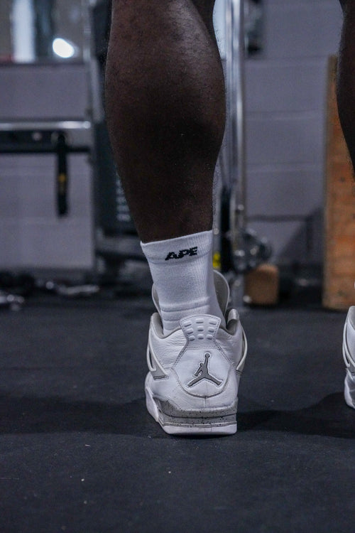 Athletic Socks, side view with logo