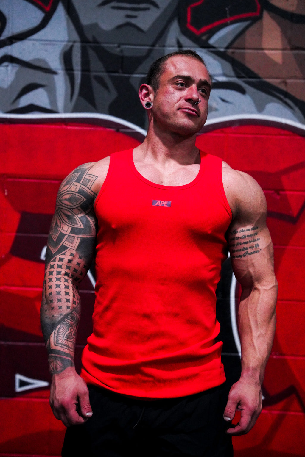 The Tank in red, front