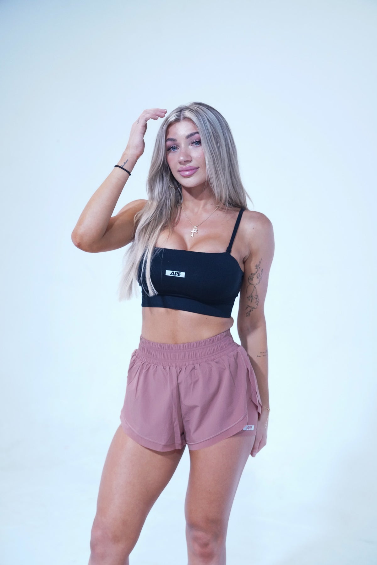 Track Star Shorts in bronze, front
